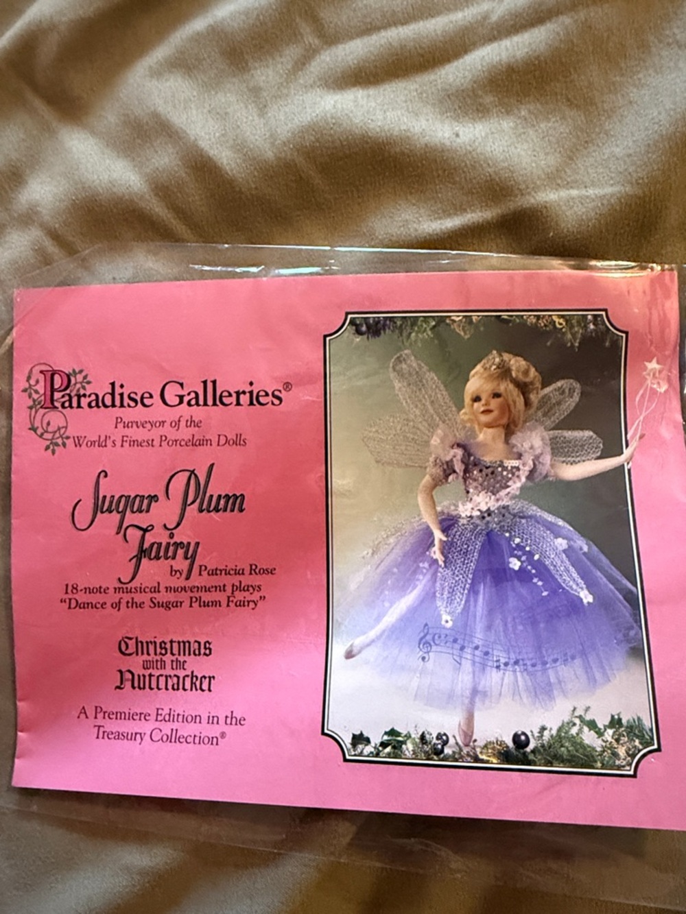 Paradise Galleries Sugar Plum Fairy Porcelain Doll- Pink & Purple - Picture 2 of 3